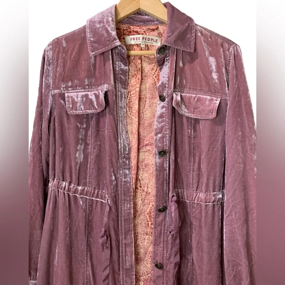 FREE PEOPLE BELLA DONNA DUSTER VELVET MAXI COAT SIZE XS
